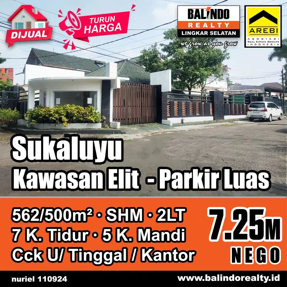 Sukaluyu - Dago Bandung Kota, SHM, Parkir Luas, Bisa Usaha/ Kantor