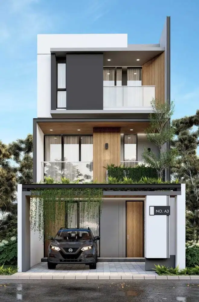 DIJUAL RUMAH BARU MINIMALIS 3 LANTAI DEPAN TAMAN TERMURAH DI CITRA 5