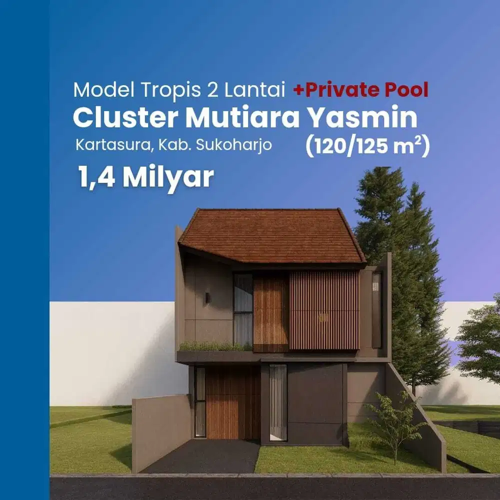 Kartasura Rumah Tropis 2 Lt SHM, 10 Menit Bandara