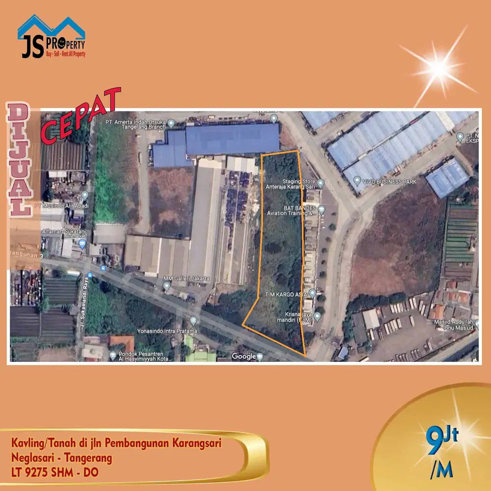 DIJUAL HARGA SAMPAI DEAL Kavling/Tanah di jln Pembangunan Karangsari - Tangerang - DO