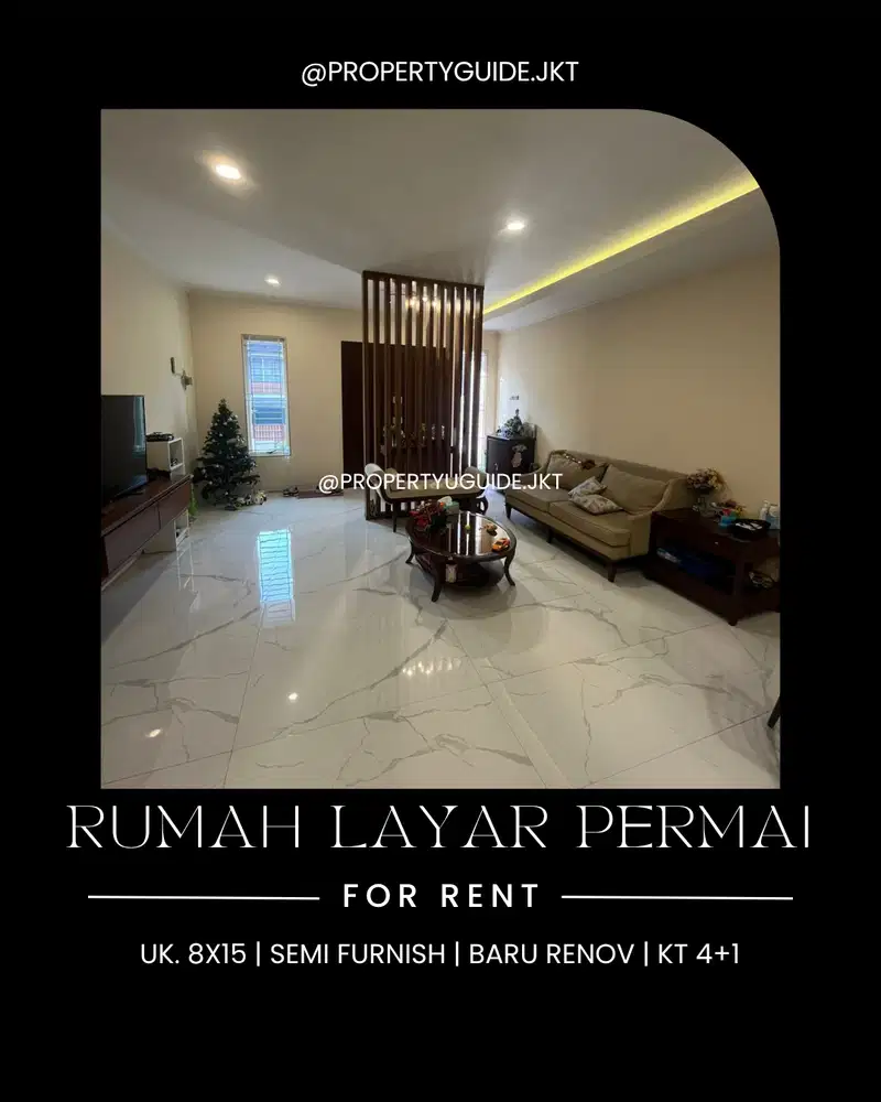 DISEWAKAN RUMAH LAYAR PERMAI RAPI ‼️