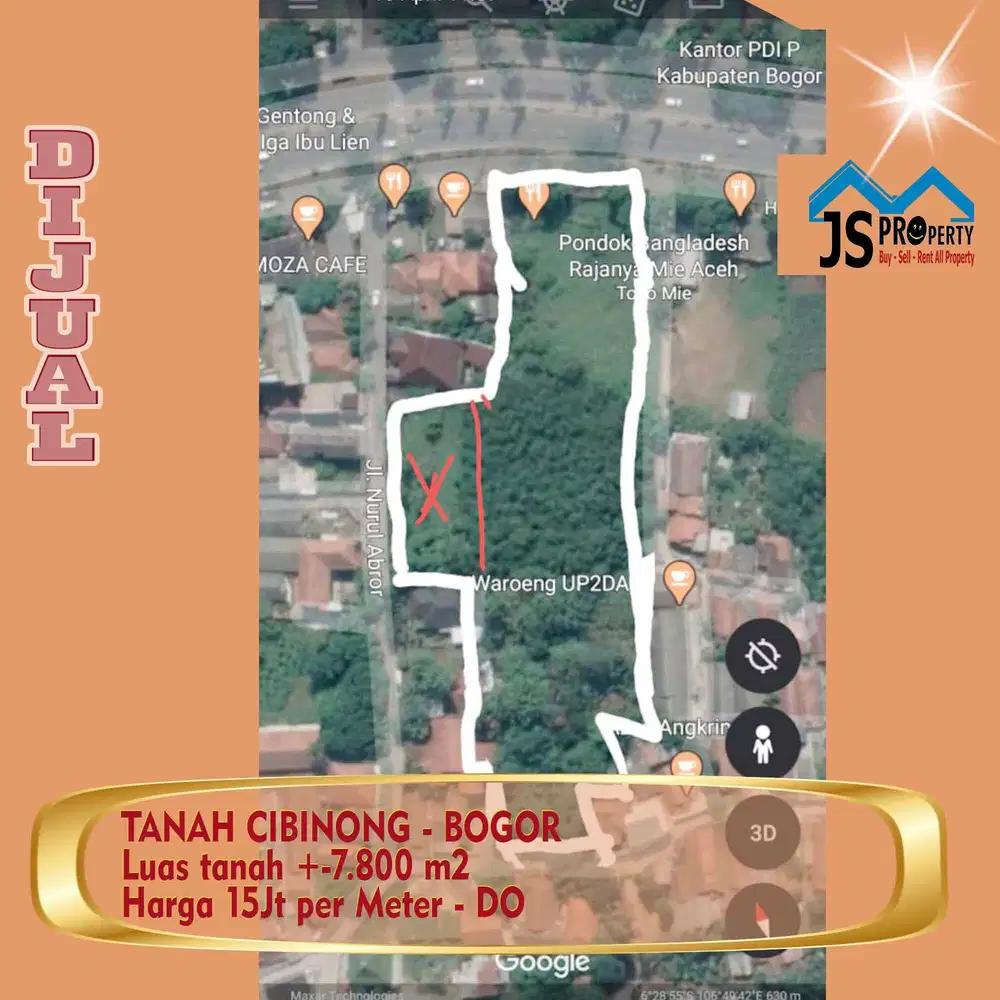DIJUAL TANAH CIBINONG - BOGOR  - DO