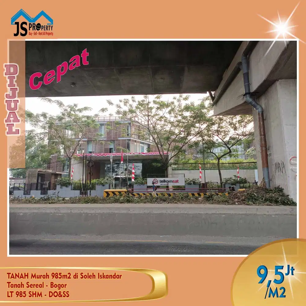 TAWAR PASTI DEAL DIJUAL TANAH 985m2, Soleh Iskandar Tanah Sereal Bogor