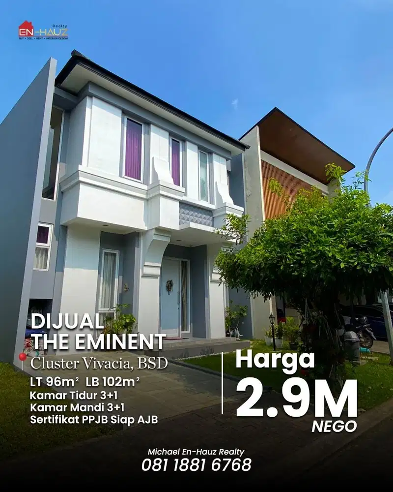 DIJUAL The Eminent, Cluster Vivacia - BSD