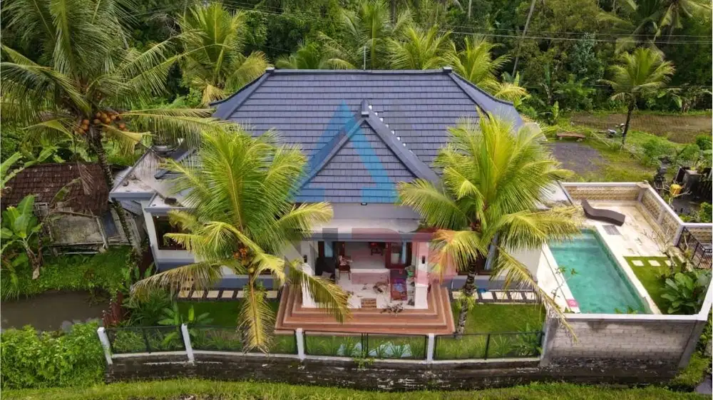 DIJUAL VILLA PEMANDANGAN SAWAH DEKAT UBUD