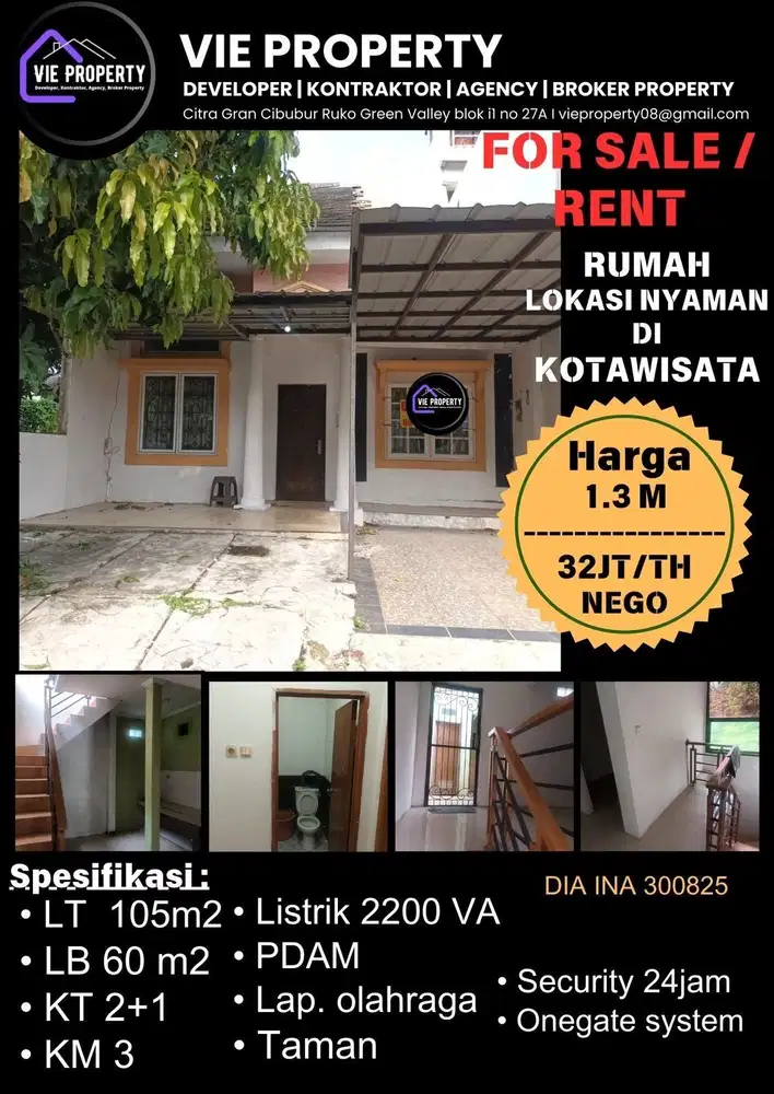 Dijual rumah siap huni di kota wisata cibubur