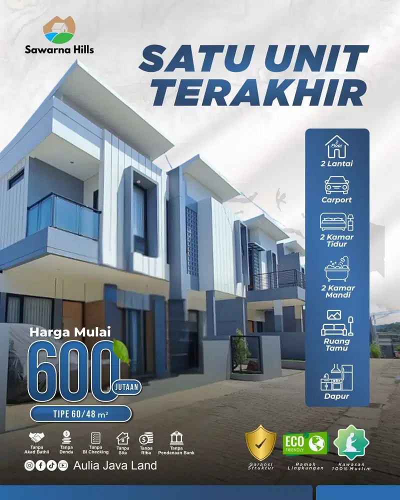 Dekat Kampus UIN Ujungberung Rumah Baru SHM 3 Kamar Tidur Kota Bandung