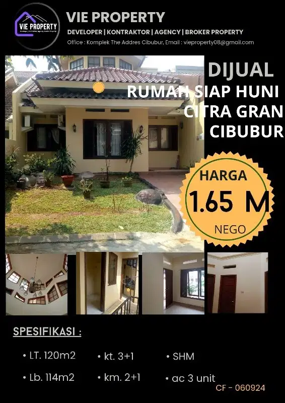 BU! RUMAH SIAP HUNI CITRA GRAN CIBUBUR