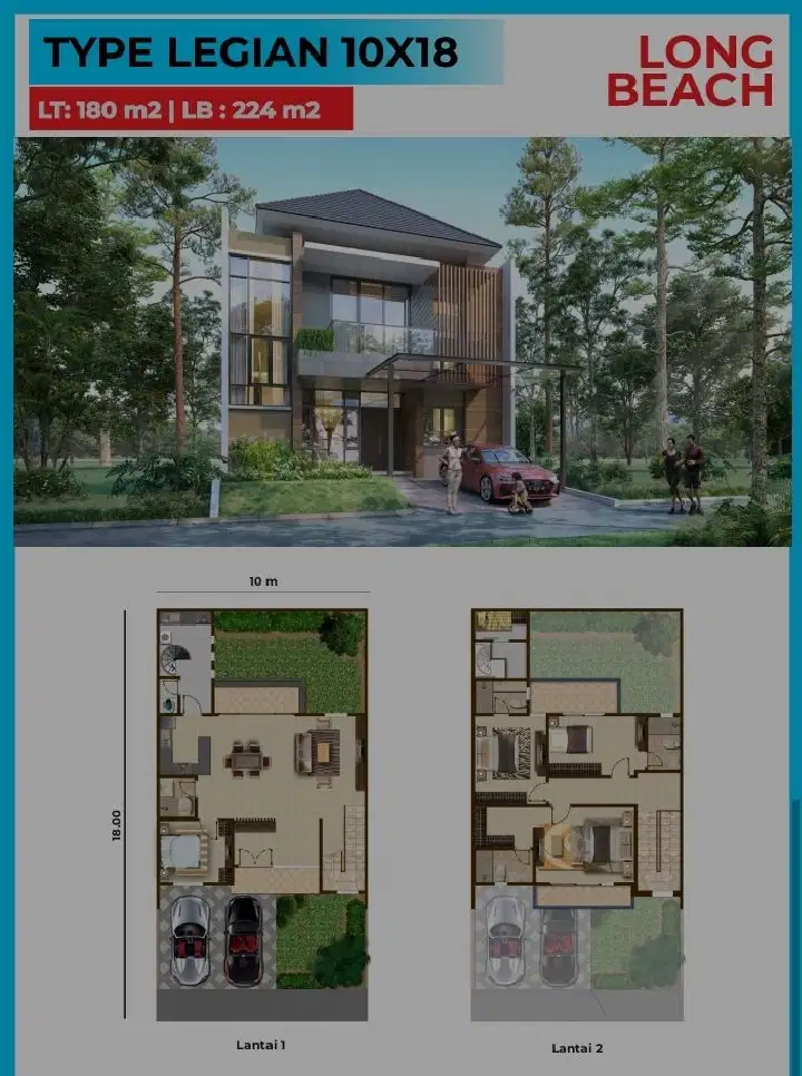 Dijual Rumah Cluster Long beach uk 10x18 Badan PIK2