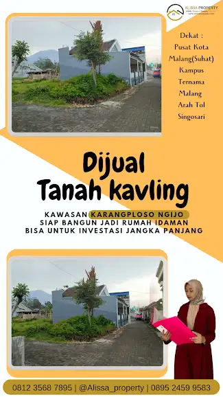 Tanah Kavling Siap Bangun Strategis 2 Menit Dari Samsat Karangploso