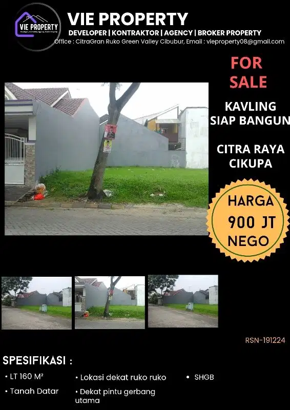 DIJUAL MURAH KAVLING SIAP HUNI DI CIKUPA CITRA RAYA TANGERANG