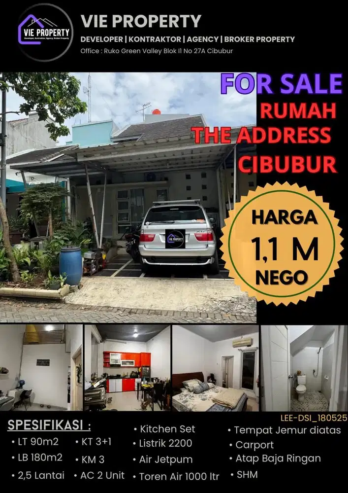 JUAL RUMAH THE ADDRESS CIBUBUR HARGA TERMURAH