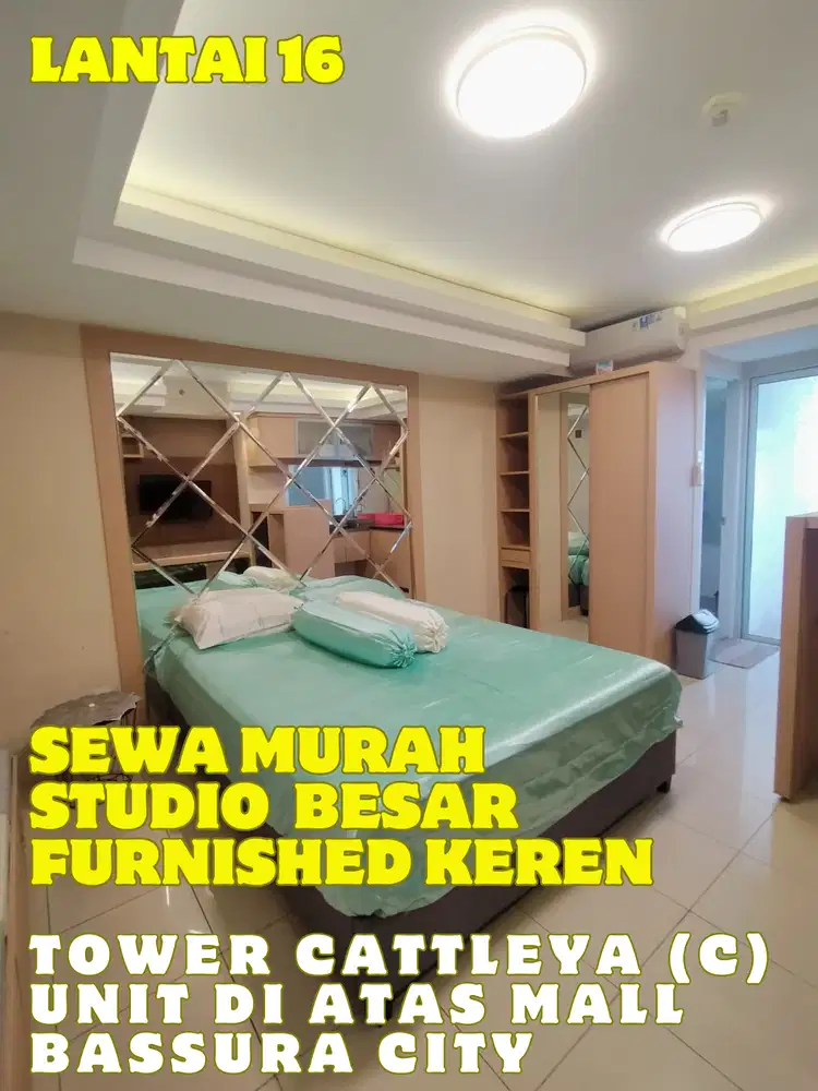 SEWA STUDIO BESAR FURNISHED KEREN TOWER C DI ATAS MALL BASSURA CITY