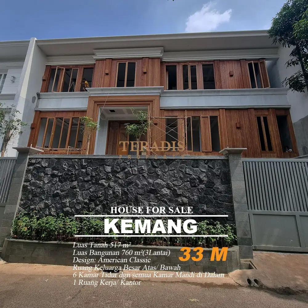 DIJUAL RUMAH BARU DAN BESAR DI KAWASAN KEMANG