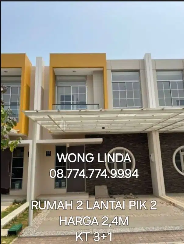 FOR SALE RUMAH 2 LANTAI DIPIK DEKAT APARTEMEN TOKYO DAN SEKOLAHAN