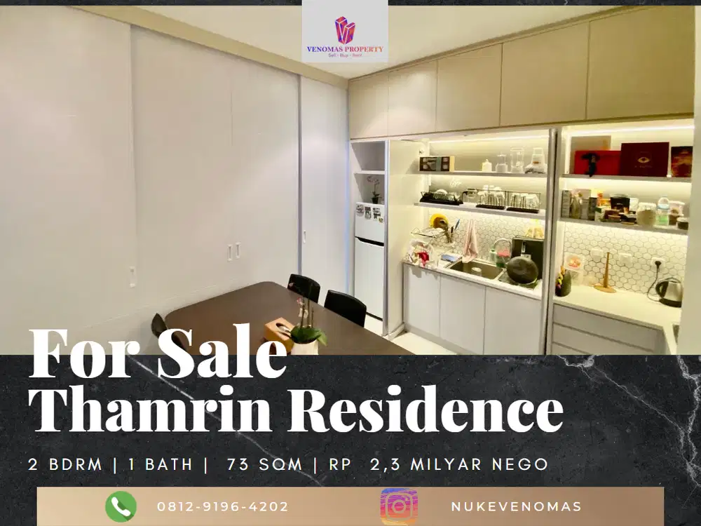 Dijual Apartement Thamrin Residence 2BR Full Furnished Lantai Facility