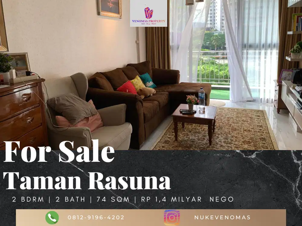 Dijual Apartement Taman Rasuna Full Furnished 2BR+Service Area