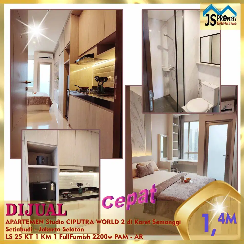 DIJUAL APARTEMEN Studio CIPUTRA WORLD 2 Karet Semanggi Setiabudi - AR