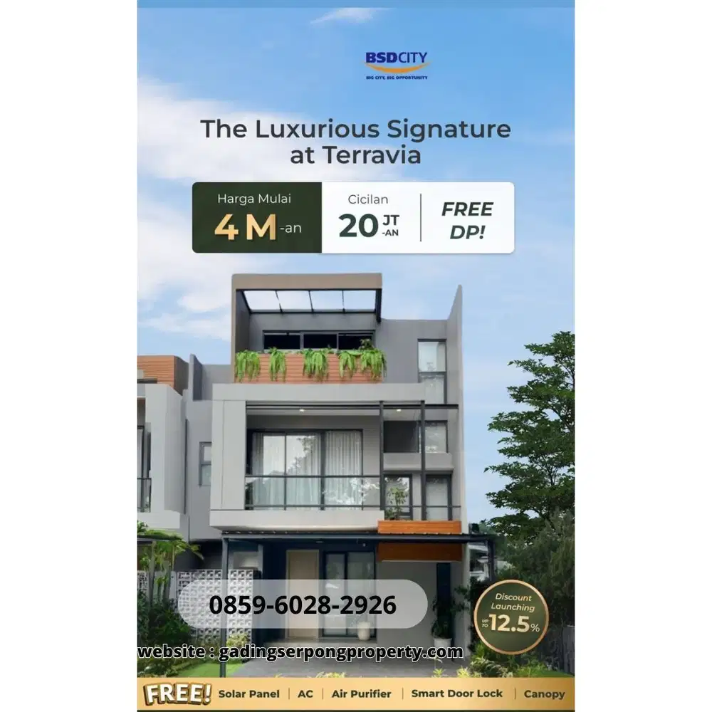 Full facility, Solar Panel Smart Door lock 5 Menit IPEKA Terravia LUXE