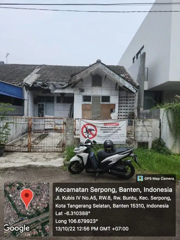 rumah rusak jual tanah saja .Griya Loka BSD