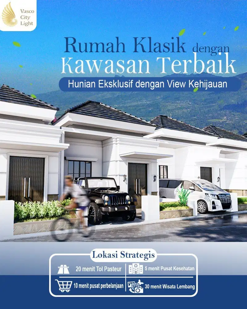 Dijual rumah rasa villa SHM cluster di cihanjuang dkt Pemkot cimahi