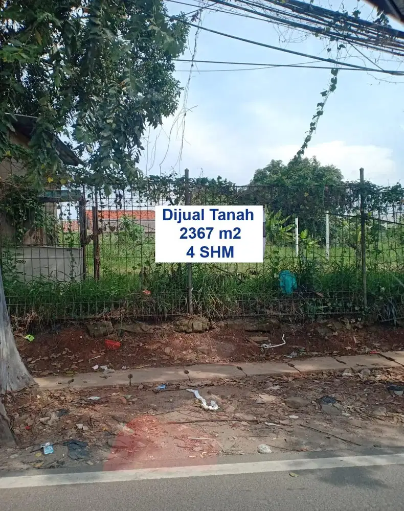 Dijual Tanah Kavling Komersil Luas 2367m2 Strategis Cipondoh Tangerang