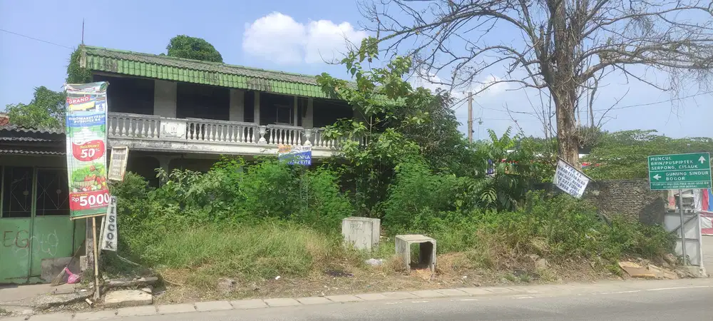 Dijual bangunan hitung tanah di jalan puspitek Serpong strategis