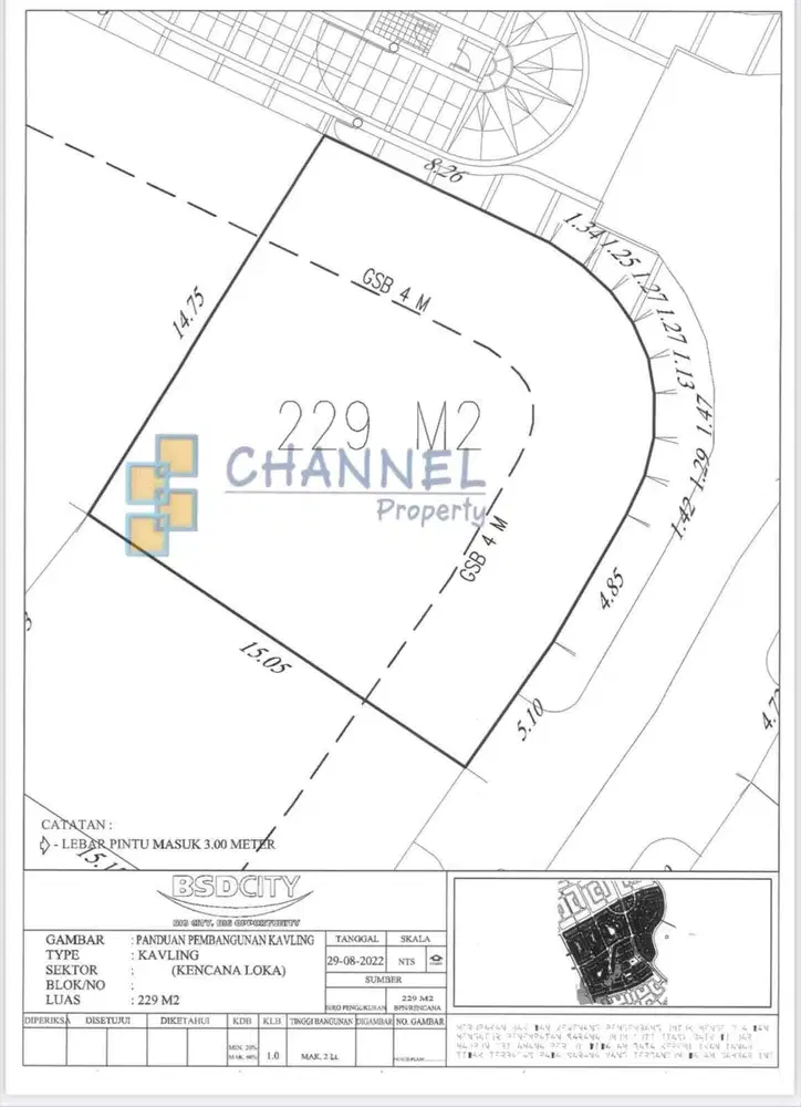 Jual Kavling Tanah Taman chrysant BSD Tangsel, Ls