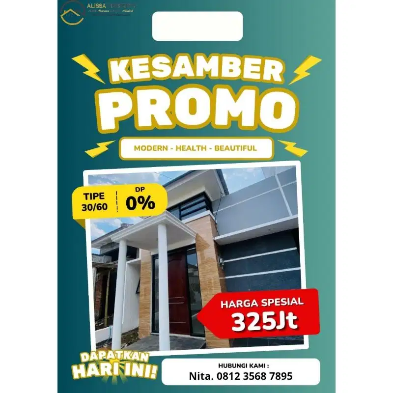 Promo Terbatas Rumah Malang Kota DP 0% dan Free Semua Biaya