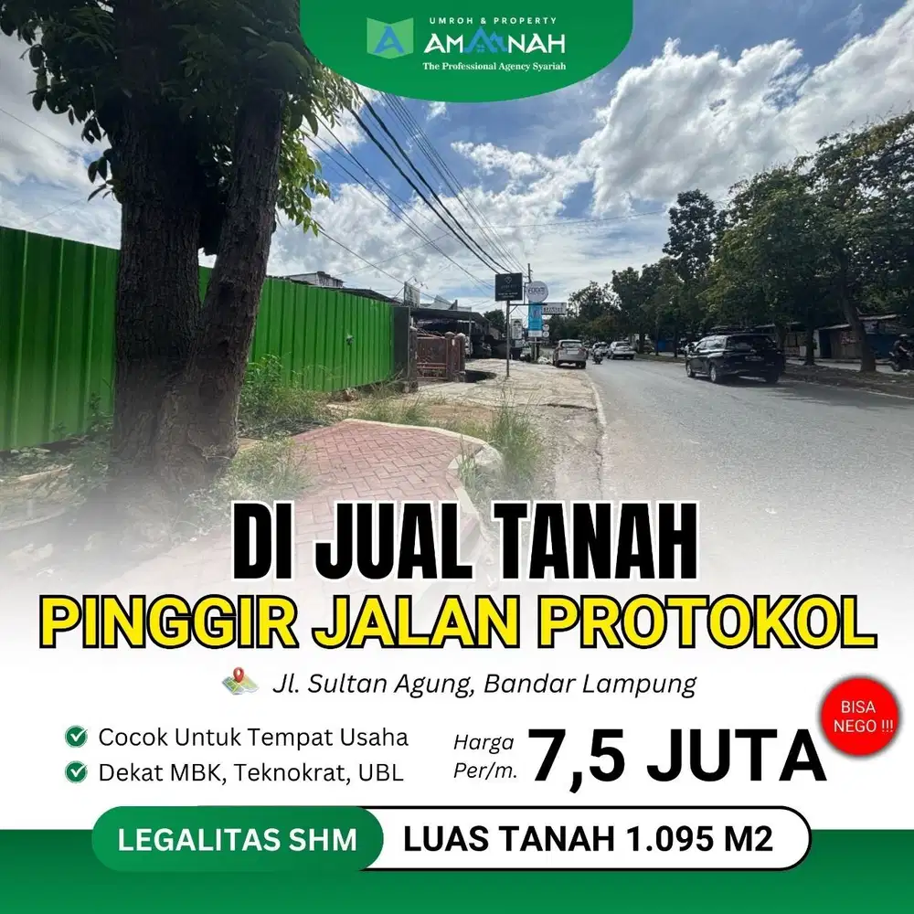 TANAH PINGGIR JALUR 2 SULTAN AGUNG DIJUAL MURAH