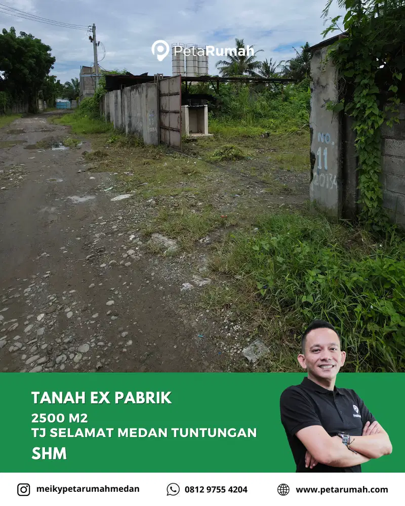 Tanah dan Bangunan Eks Pabrik 2500 m2 Medan Selayang