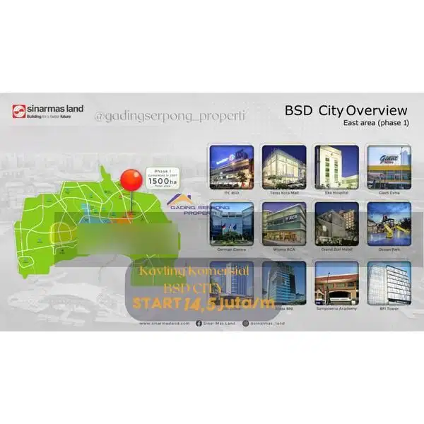 Kavling Komersial Strategis Pusat Kota BSD City Luas 3.000 Ha