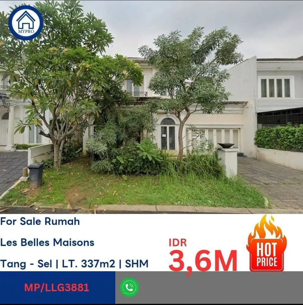 Murah Rumah les belles raya serpong cash only