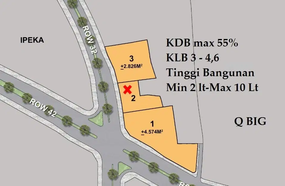 Tanah Komersiil Depan IPEKA , BSD CITY  Serpong