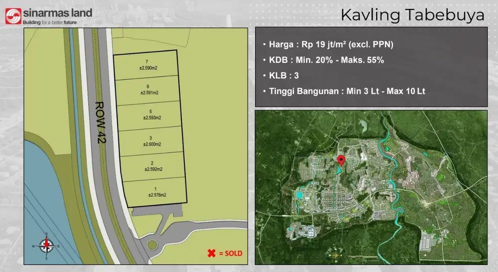 Kavling Komersiil Tabebuya 2600 m2 , BSD Serpong