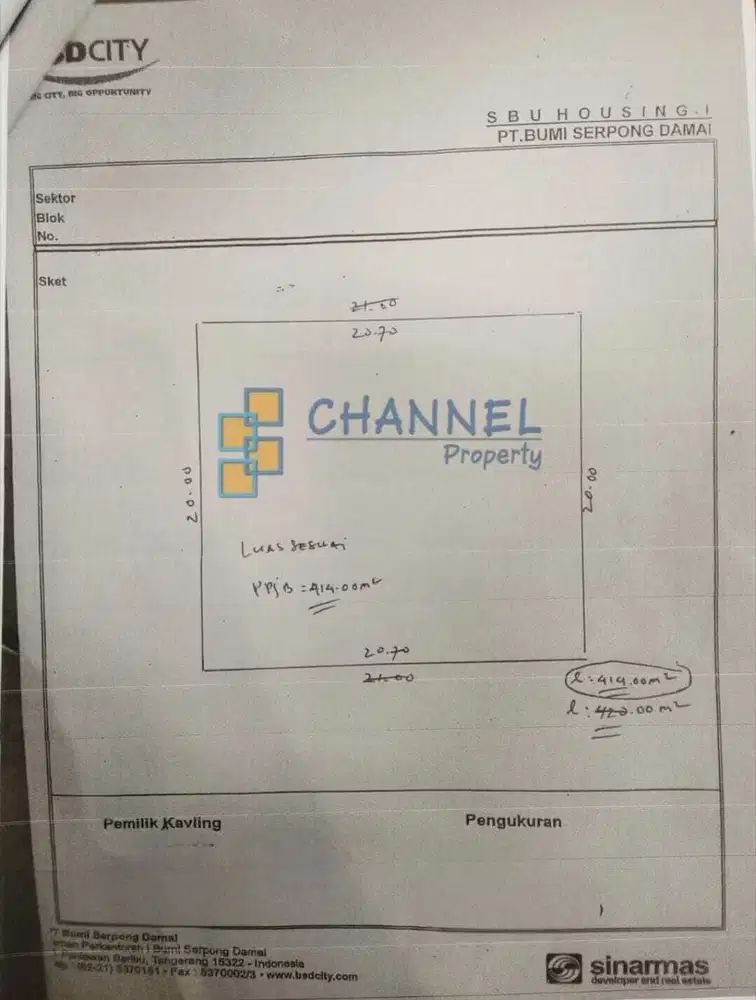 Di Jual Kavling Lokasi strategis di Versailles BSD Tangsel, An