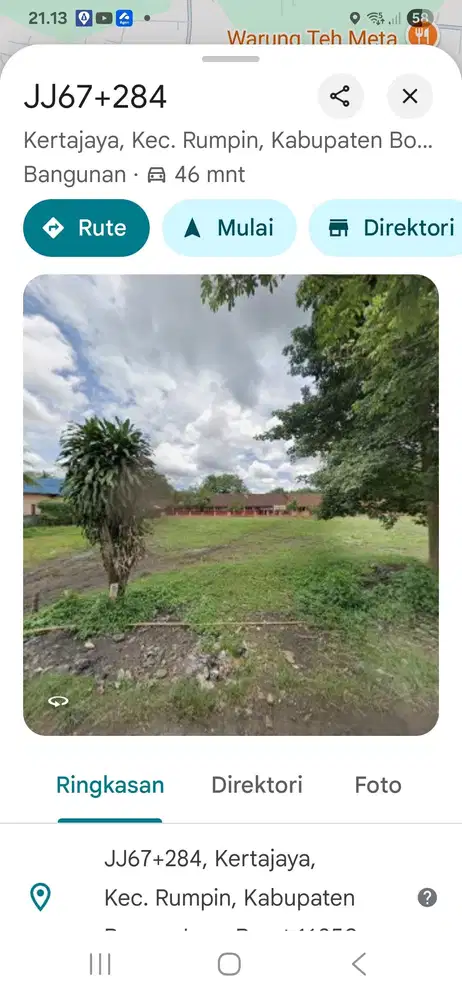 Dijual Tanah 1 hamparan di Kertajaya Rumpin Bogor