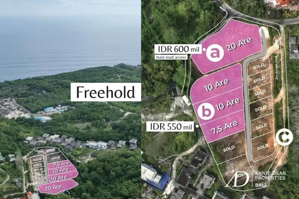 FREEHOLD LAND IN PECATU WITH OCEAN VIEW - PRIME FOR VILLA DEVELOPMENT