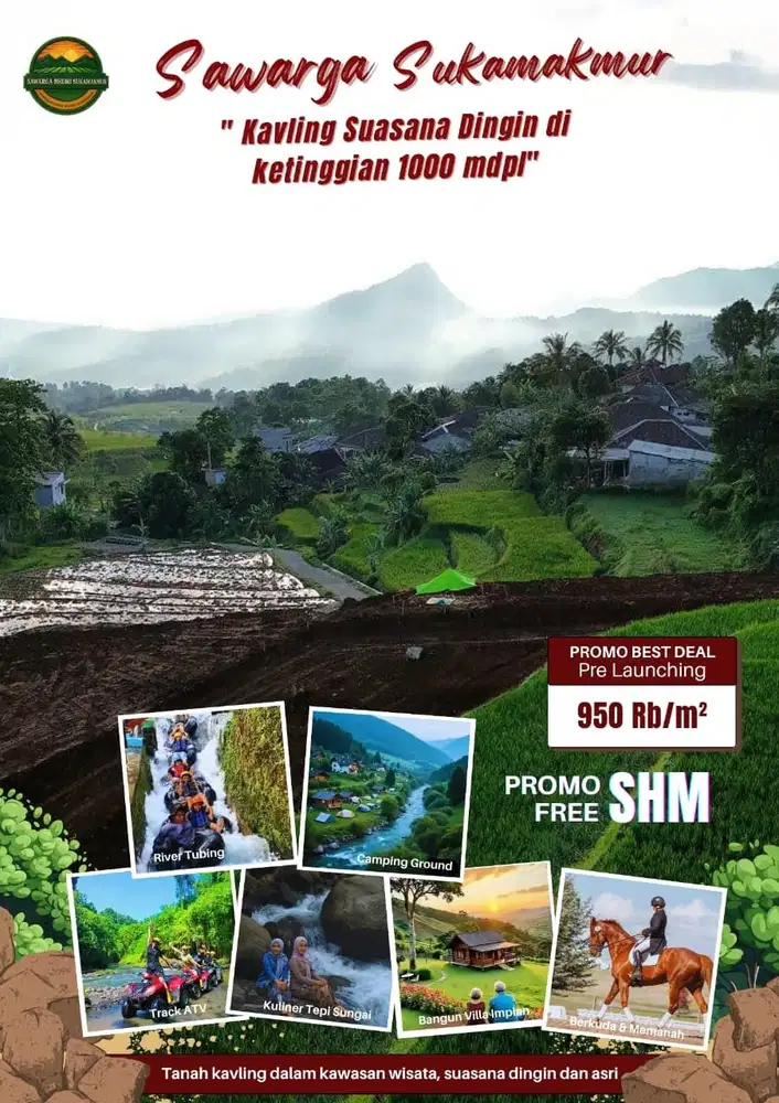 Dijual Tanah Kavling 100 meter SHM di Puncak 2 Bogor harga 95 juta