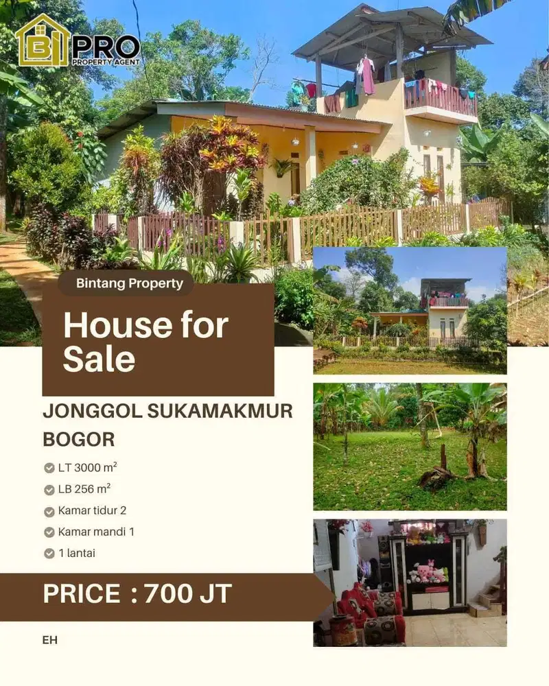 DIJUAL TANAH BONUS RUMAH DI SUKAMAKMUR BOGOR MURAH NEGO