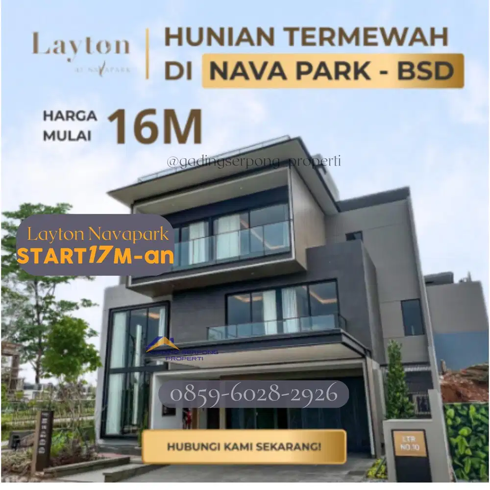 Dijual Cluster Navapark Layton 15x26 Luxury Dekat Brezze EliteMall 17m