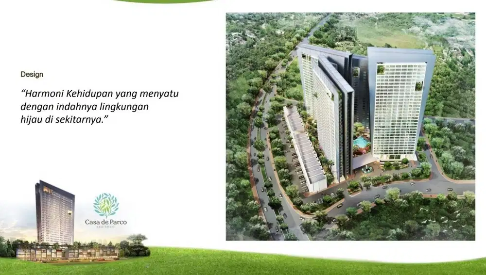 Disewakan Unit 1 BR Casa De PArco  BSD Serpong