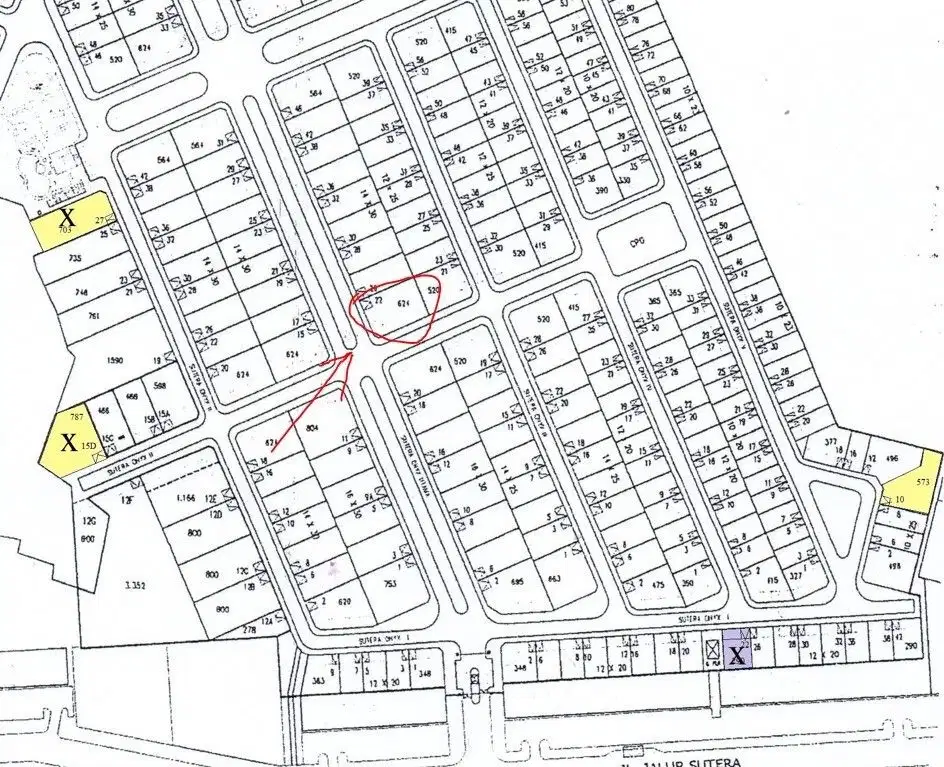Dijual Kavling Boulevard di Sutera Onyx  Luas Tanah 624 m2