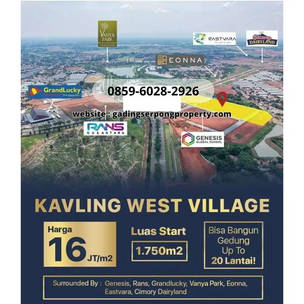 Berlokasi diPusat BSDcity Kavling West Village Area Hidup ramai 24 jam