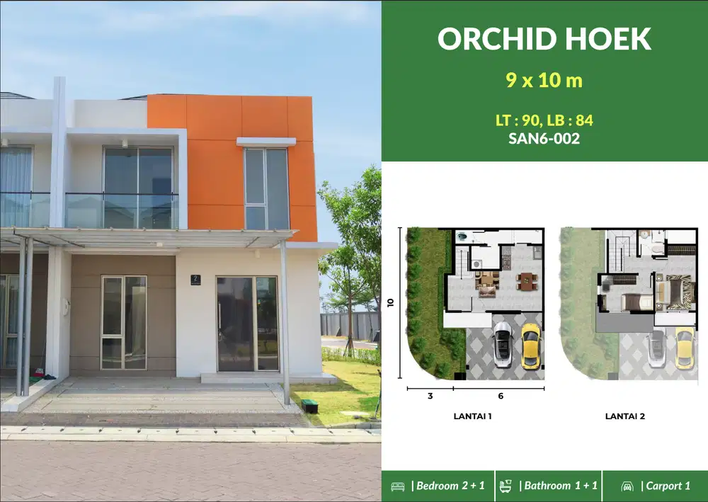 Rumah 2 Lantai hoek Cluster San Antonio di PIK 2