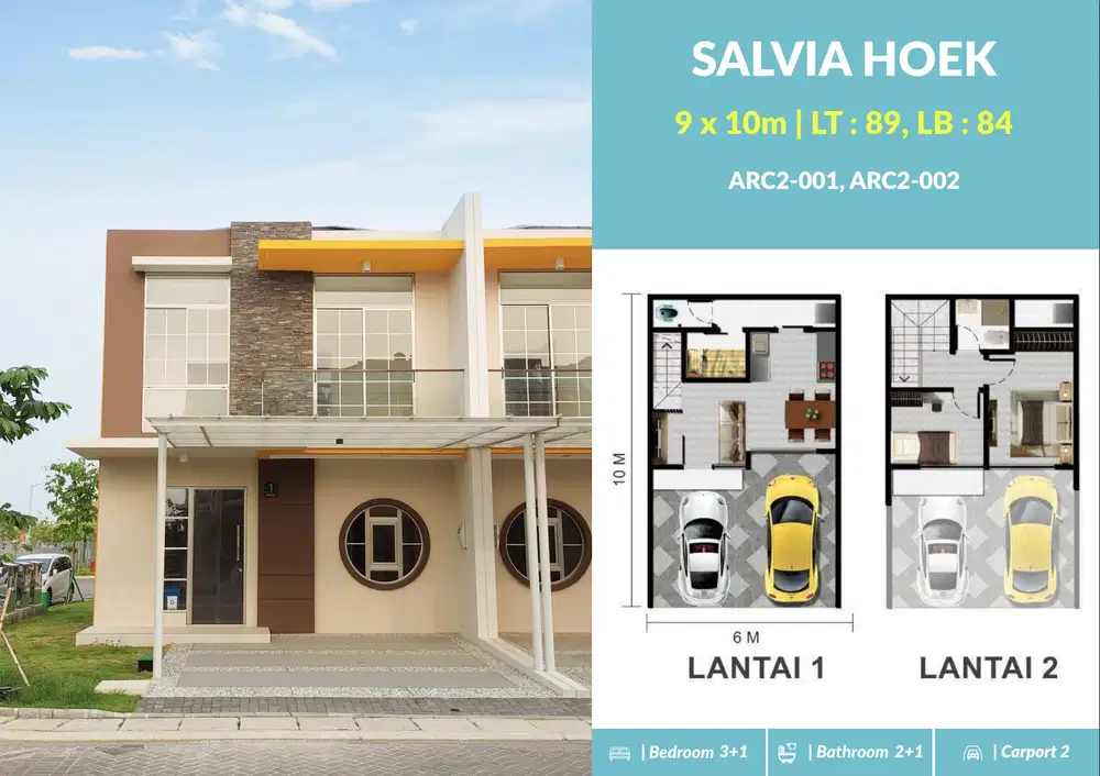 Rumah 2 Lantai hoek Cluster Arcadia di PIK 2