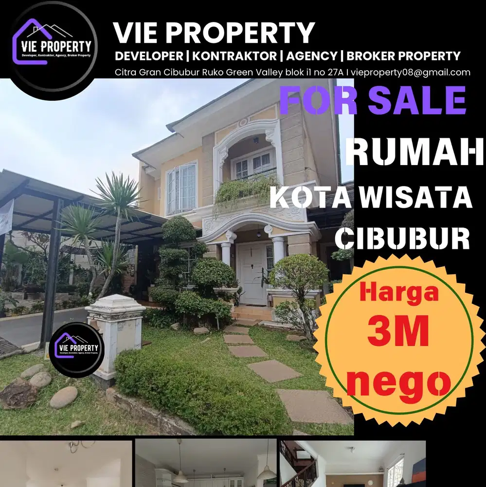 Dijual Rumah cantik siap huni kota wisata cibubur