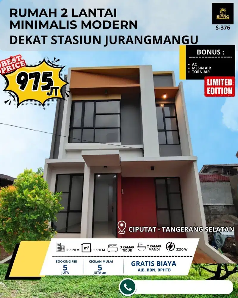 Rumah Siap Huni Dekat Stasiun Jurang Mangu Bintaro