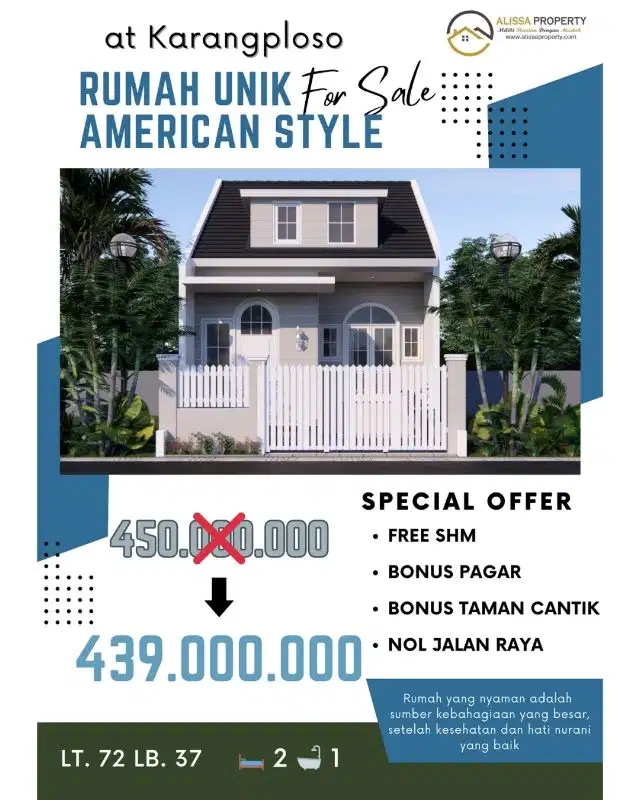 Rumah Indent Karangploso Deket Exit Tol Singosari Malang Free SHM