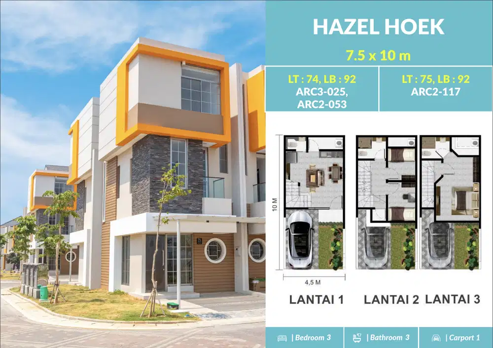 Rumah 3 Lantai hoek Cluster Arcadia di PIK 2